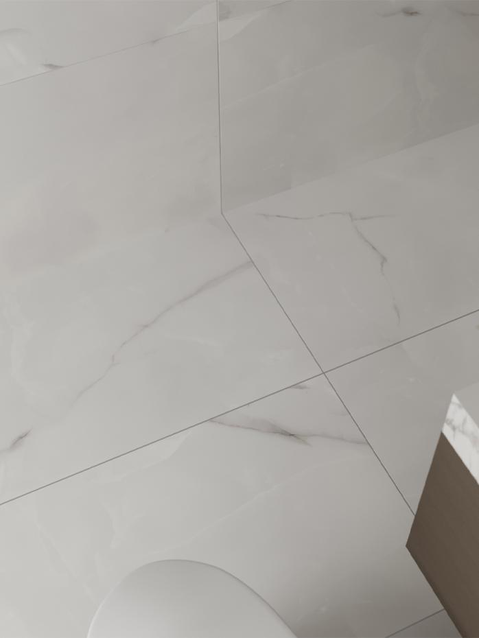 Venato Gris Gloss Porcelain Tile - 600x600mm