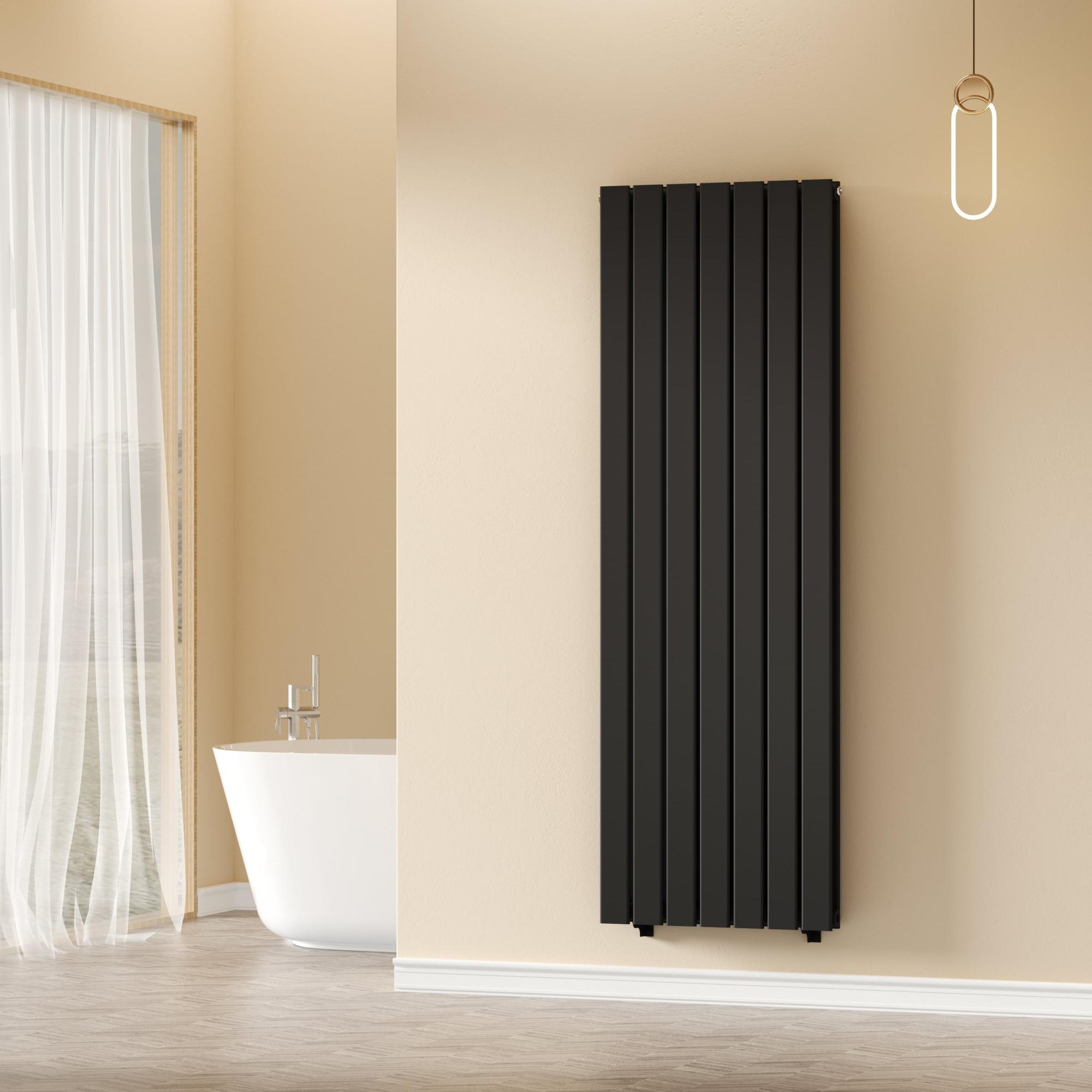 Boston Black Double Panel Vertical Radiator - 1600x530mm Boston Black Double Panel Vertical Radiator - 1600x530mm