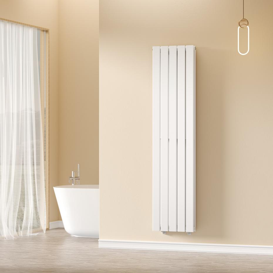 Boston White Double Panel Vertical Radiator - 1600x360mm