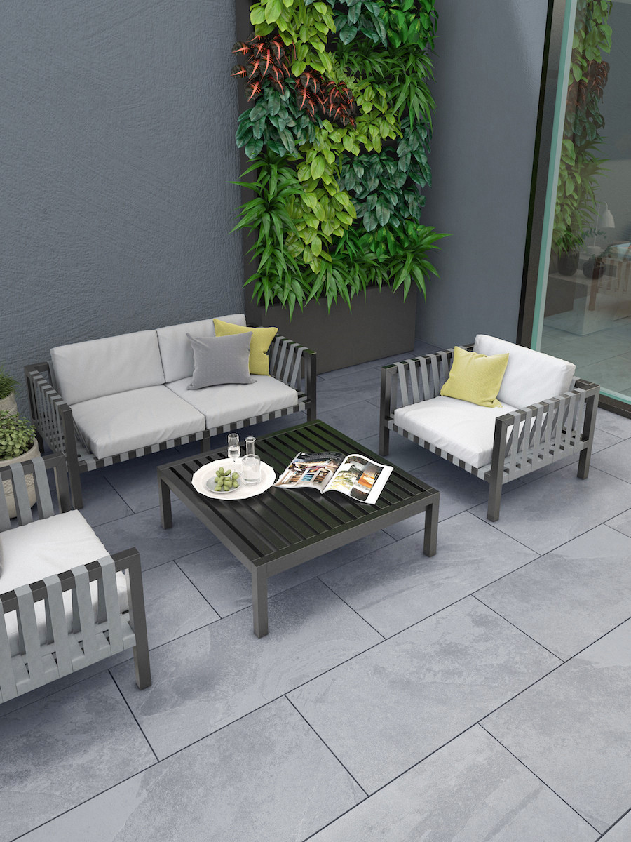 Victoria Grey Outdoor Porcelain Paving Slabs - 900x600mm