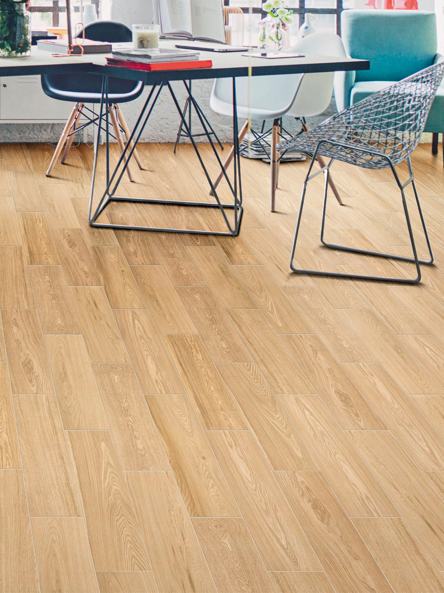 Visual Oak Italian Wood Effect Indoor Tiles - 500x125mm