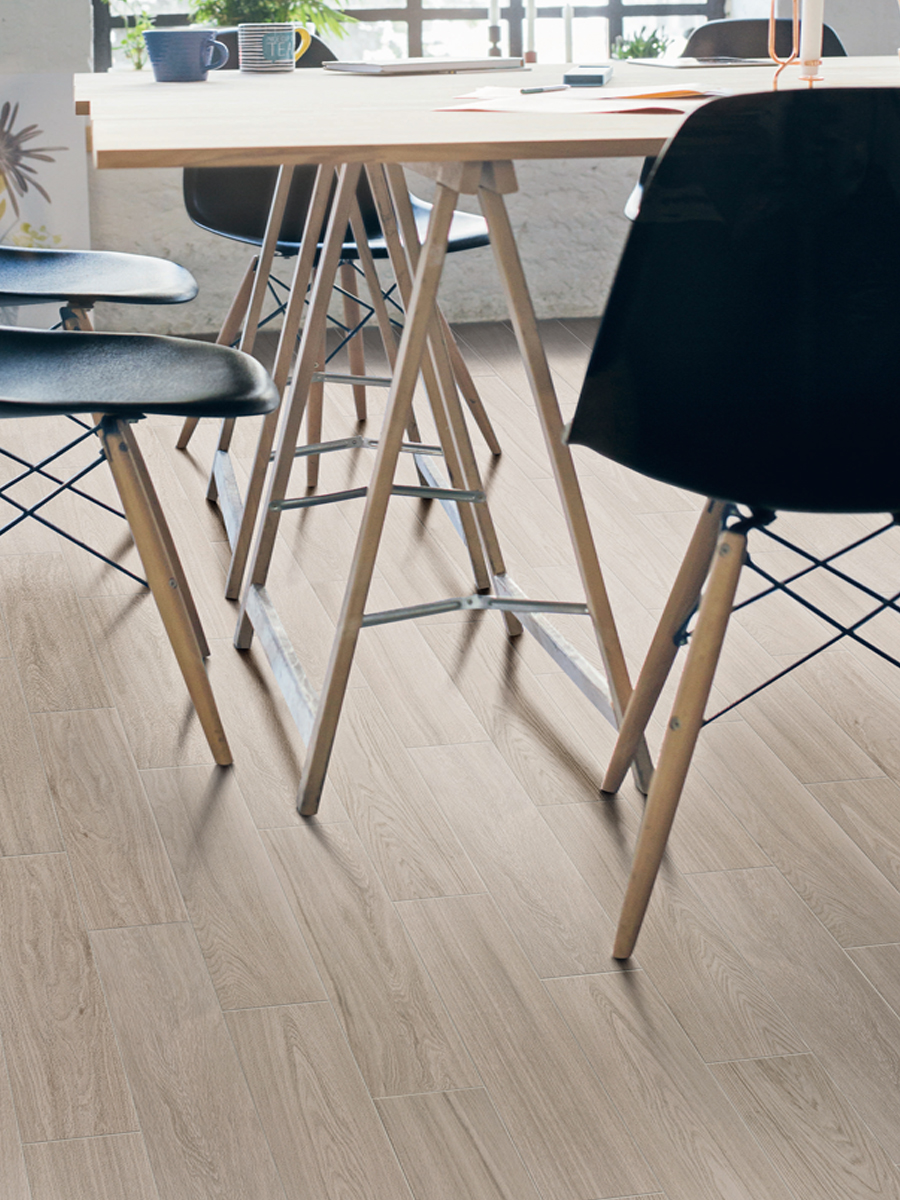 Visual White Italian Wood Effect Indoor Tiles - 500x125mm