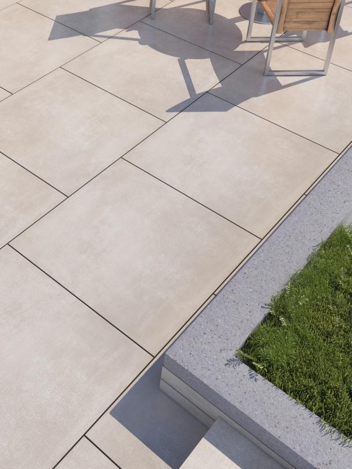 Larisa Beige King Size Outdoor Porcelain Tiles - 900x900x20mm