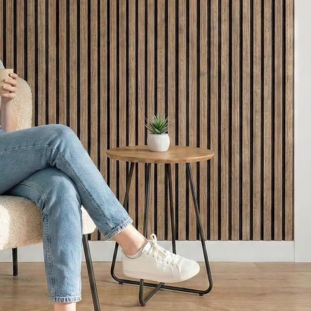 Walnut Acoustic Wood Wrapped Wall Panels - 2400x600x21mm