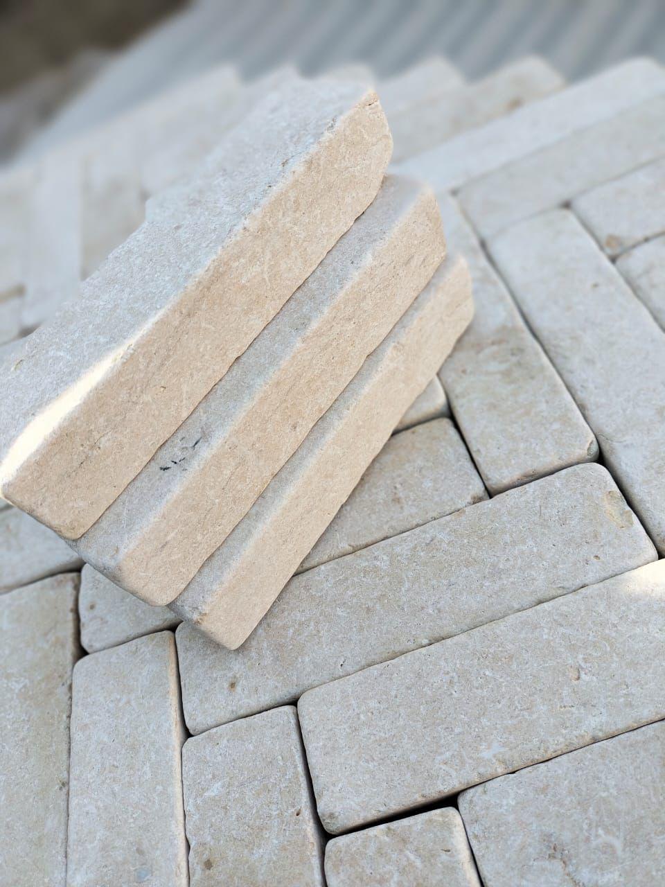 Dijon Honed & Tumbled Limestone Outdoor Pavers - 200x50x40mm