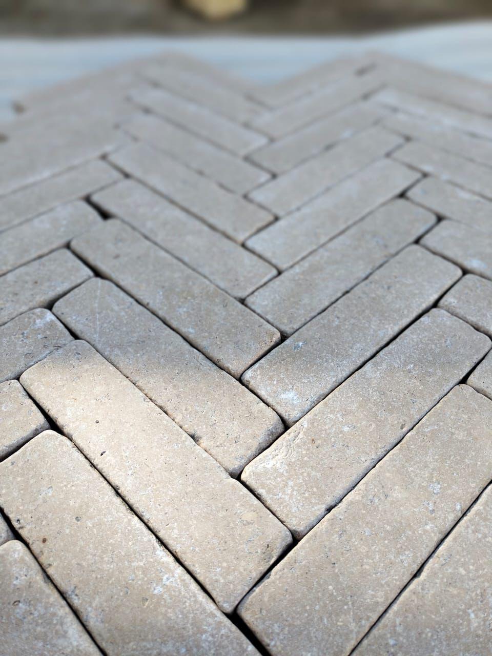 Dijon Honed & Tumbled Limestone Outdoor Pavers - 200x50x40mm