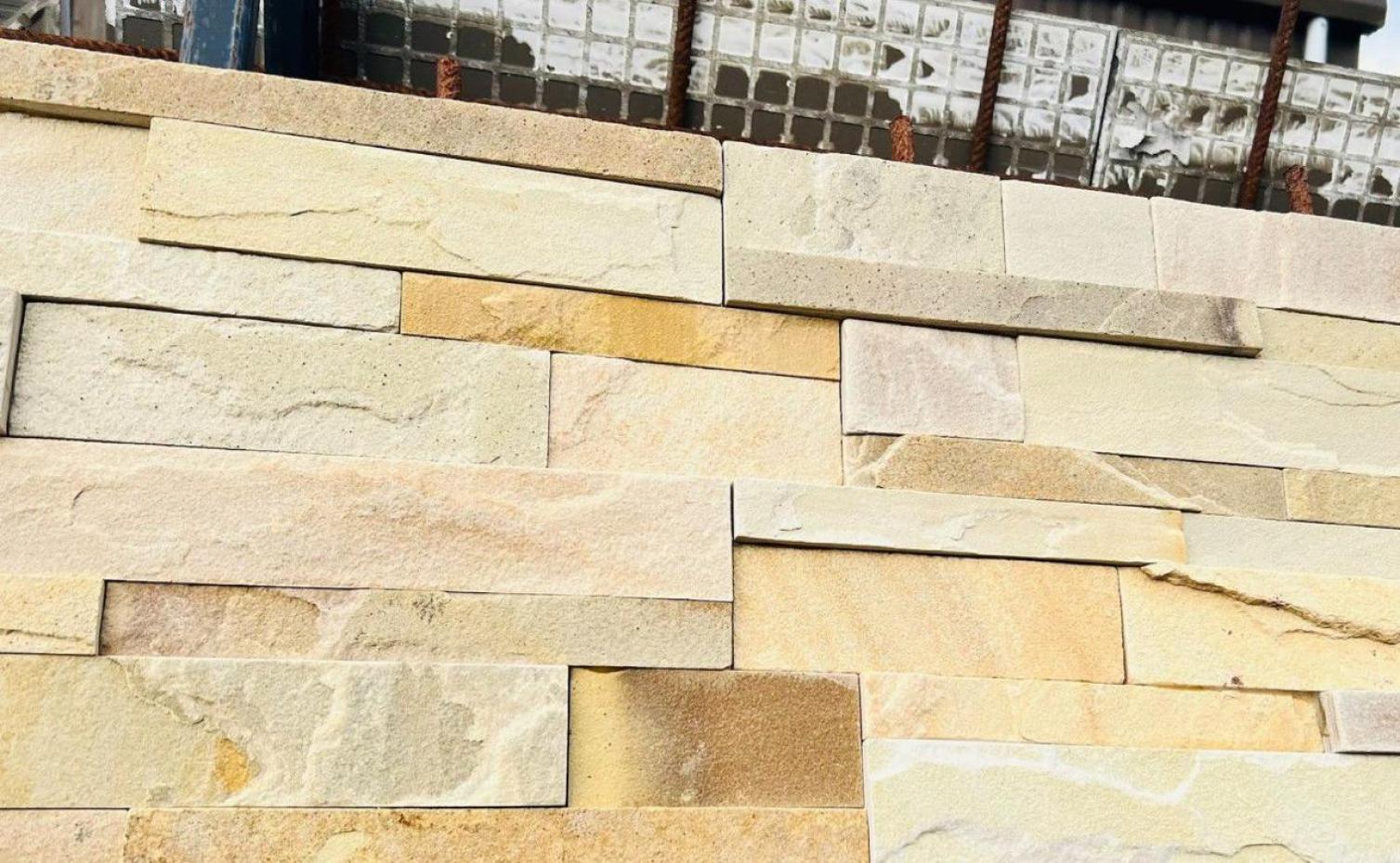 Mint Natural Sandstone Outdoor Wall Cladding - 600x150mm
