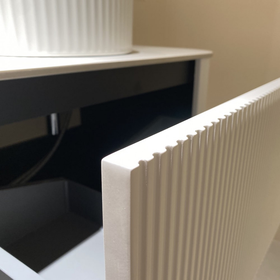 Bali Solid Wood Fluted White Vanity - 900mm