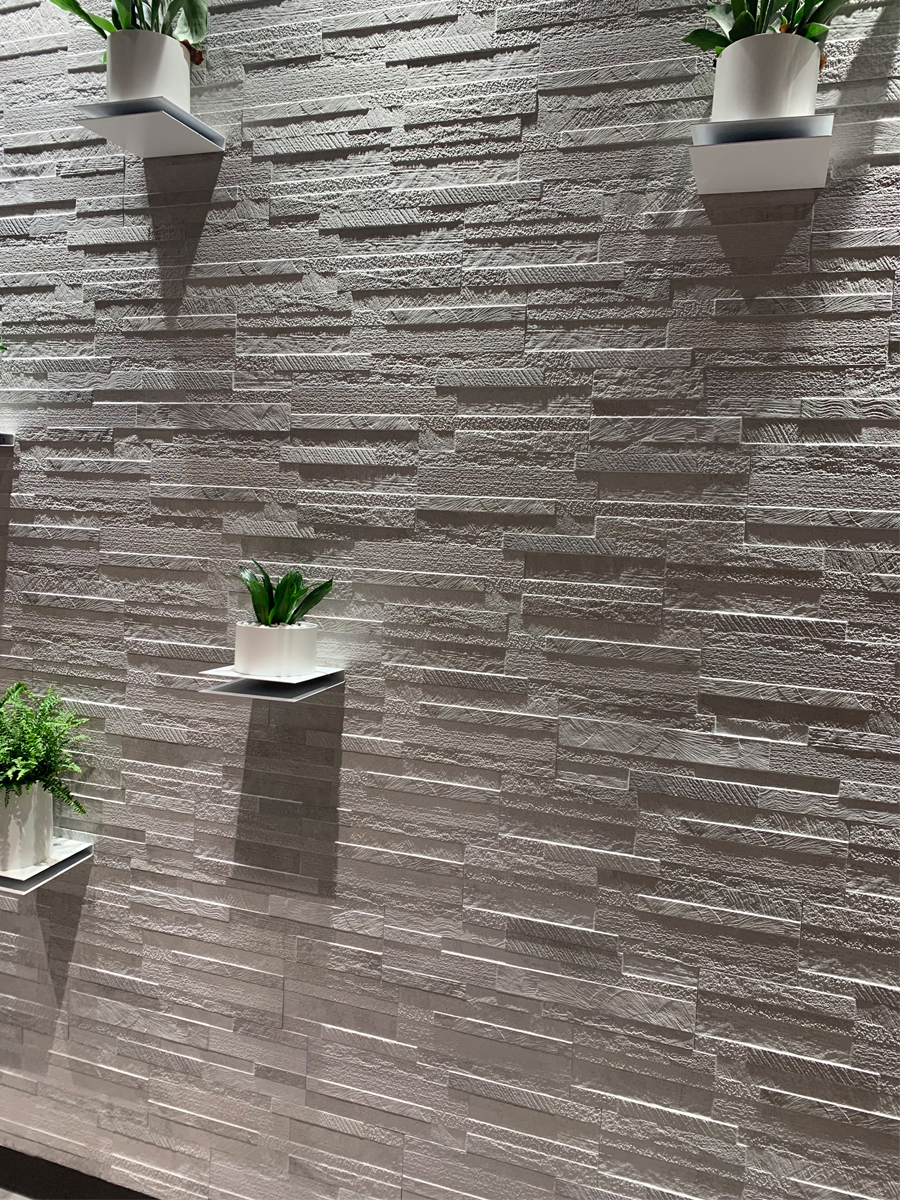 White Quartz Split Face Effect Porcelain Wall Tile - 150x610mm