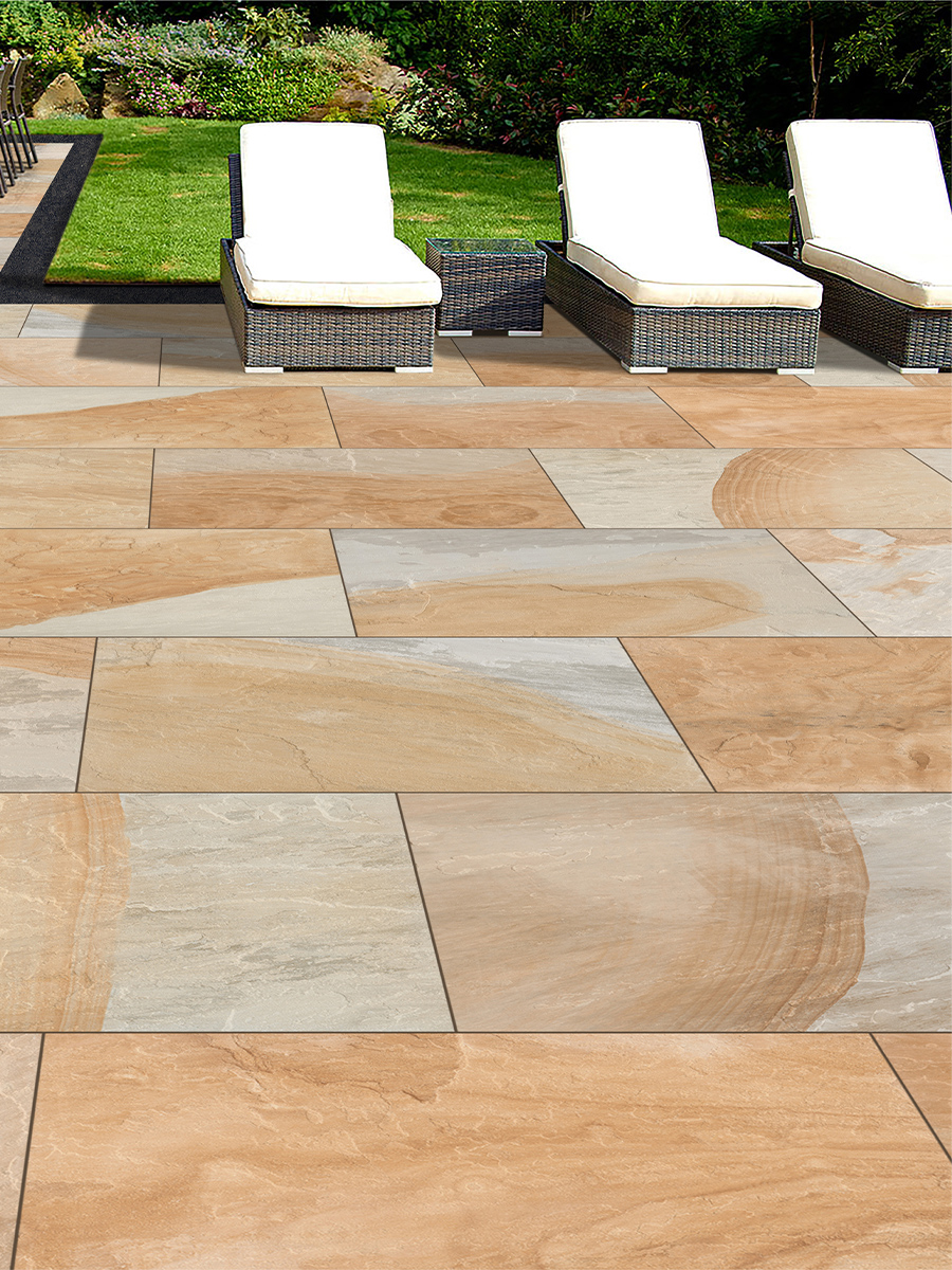 York Stone Outdoor Porcelain Paving Slabs - 900x600x16mm